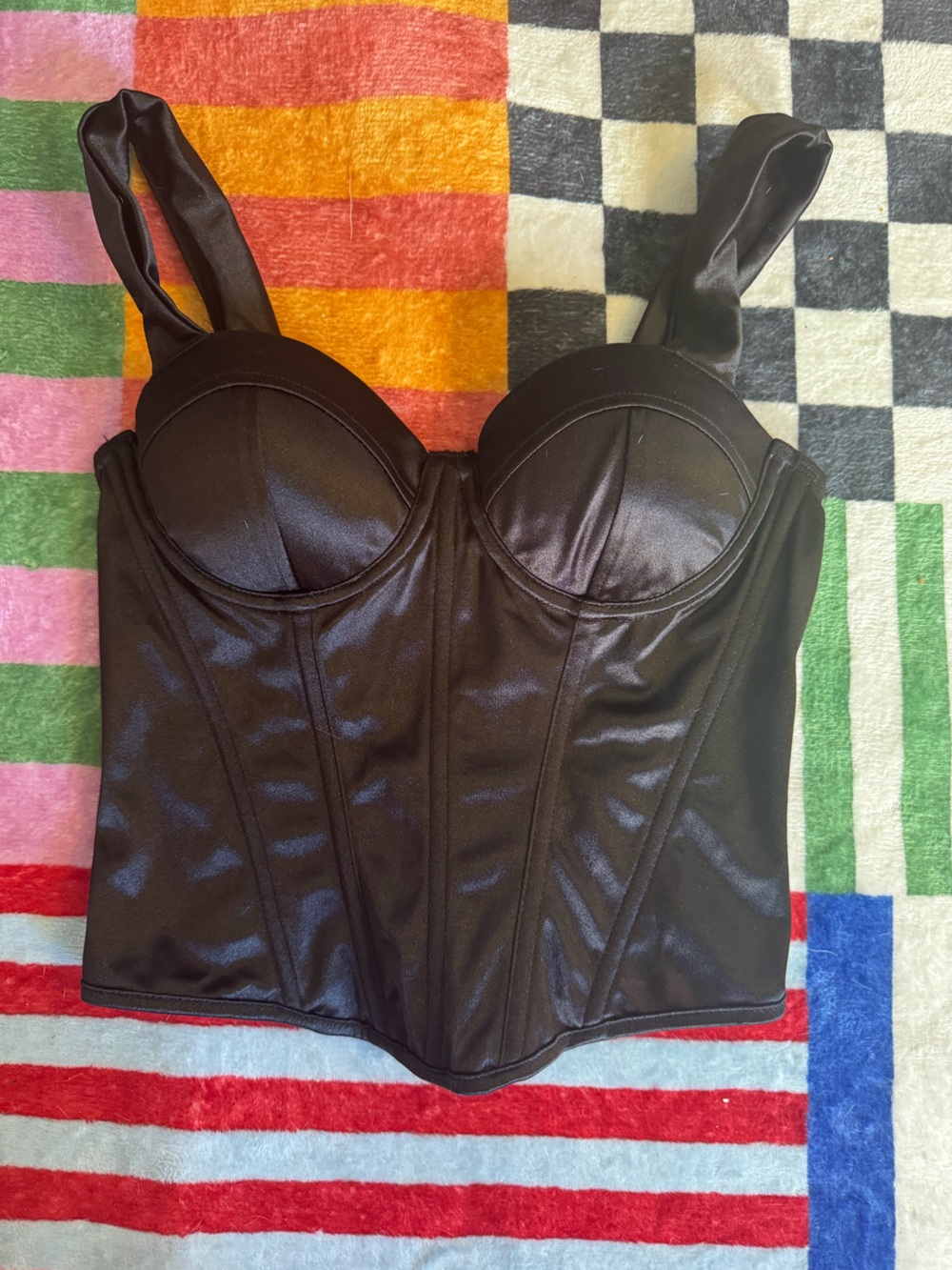XS Black Structured Bust crop top - Women's